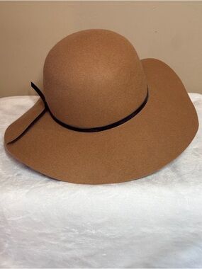 Classic Brown Wide-Brim Wool Felt Floppy Hat from Old Navy